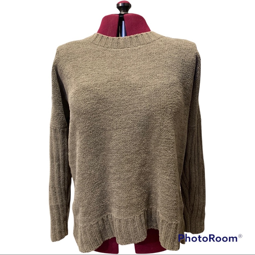 Cynthia Rowley Chenille Sweater, Small, Sage Green.